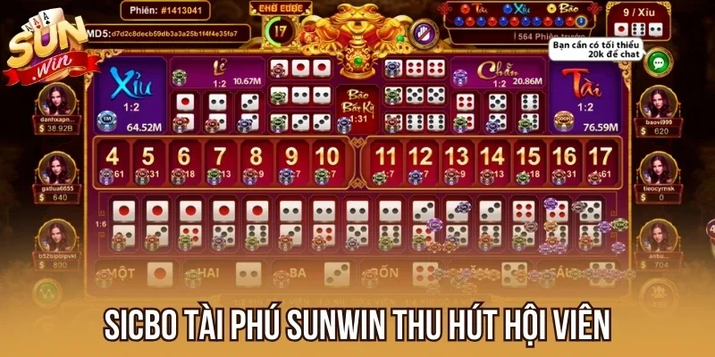 Sicbo Tài Phú Sunwin thu hút hội viên